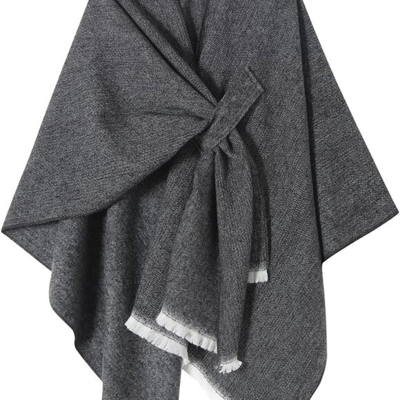 Women's Shawl Wrap Poncho Warm Cape Cardigan Open Front Shawls for Spring Fall W